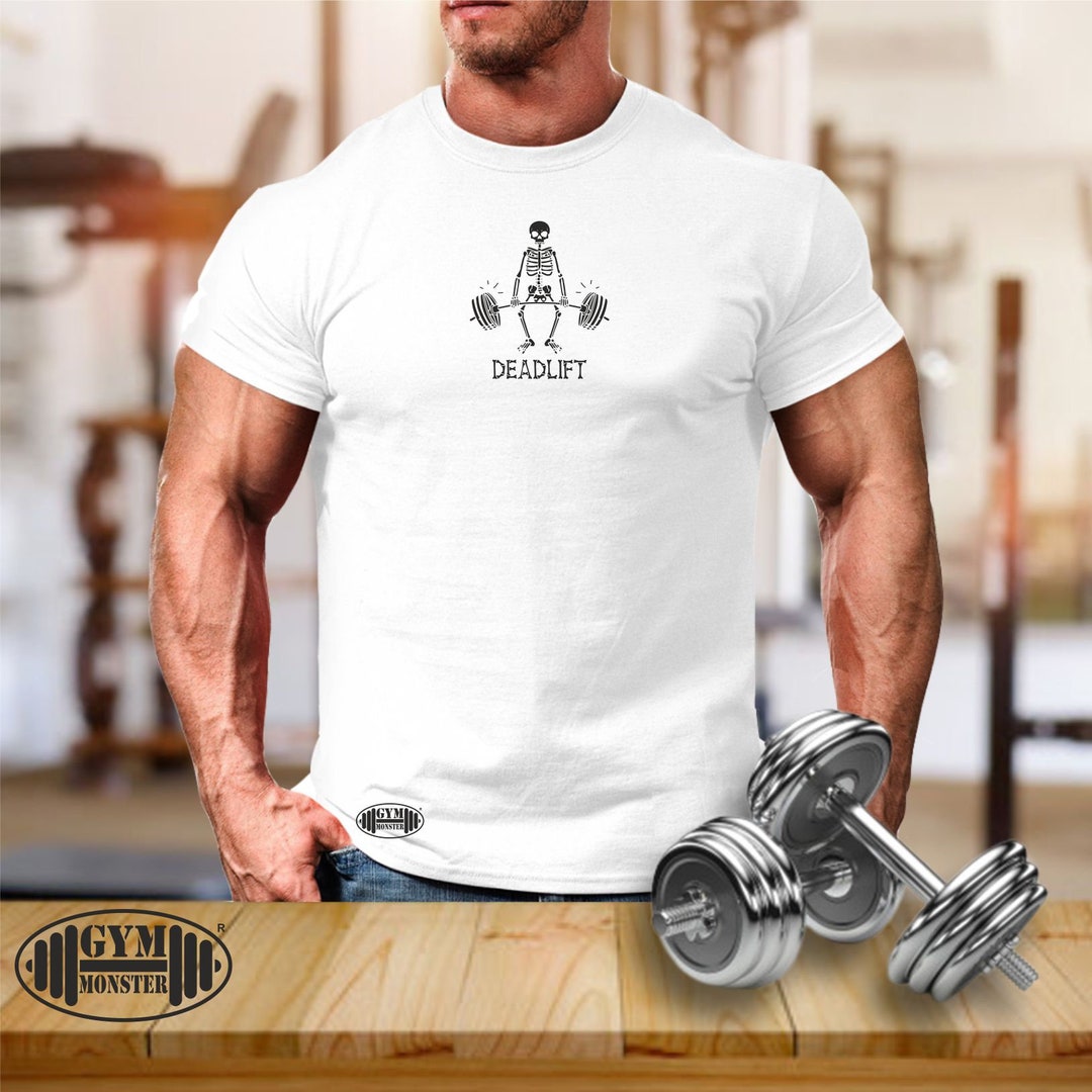Deadlift Skeleton T Shirt Gym Monster Clothing Bodybuilding