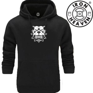 Pitbull Hoodie Gym Clothing Bodybuilding Training Workout Exercise Fitness Boxing Martial Arts MMA Iron Heaven Gymwear Men Sweatshirt Top