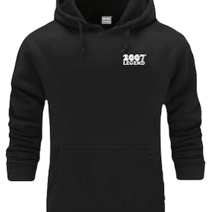 2007 Legend Hoodie Pocket Birthday Clothing 18th Birthday 18 Years Legend Born in 2007 Funny Vintage Retro Classic Xmas Gift Sweatshirt Top