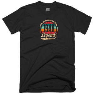 80e verjaardag T-shirt 80 jaar geweldig zijn Legende Geboren in 1946 Vintage klassieke grappige grap kerst Xmas verjaardag fans cadeau mannen T-shirt