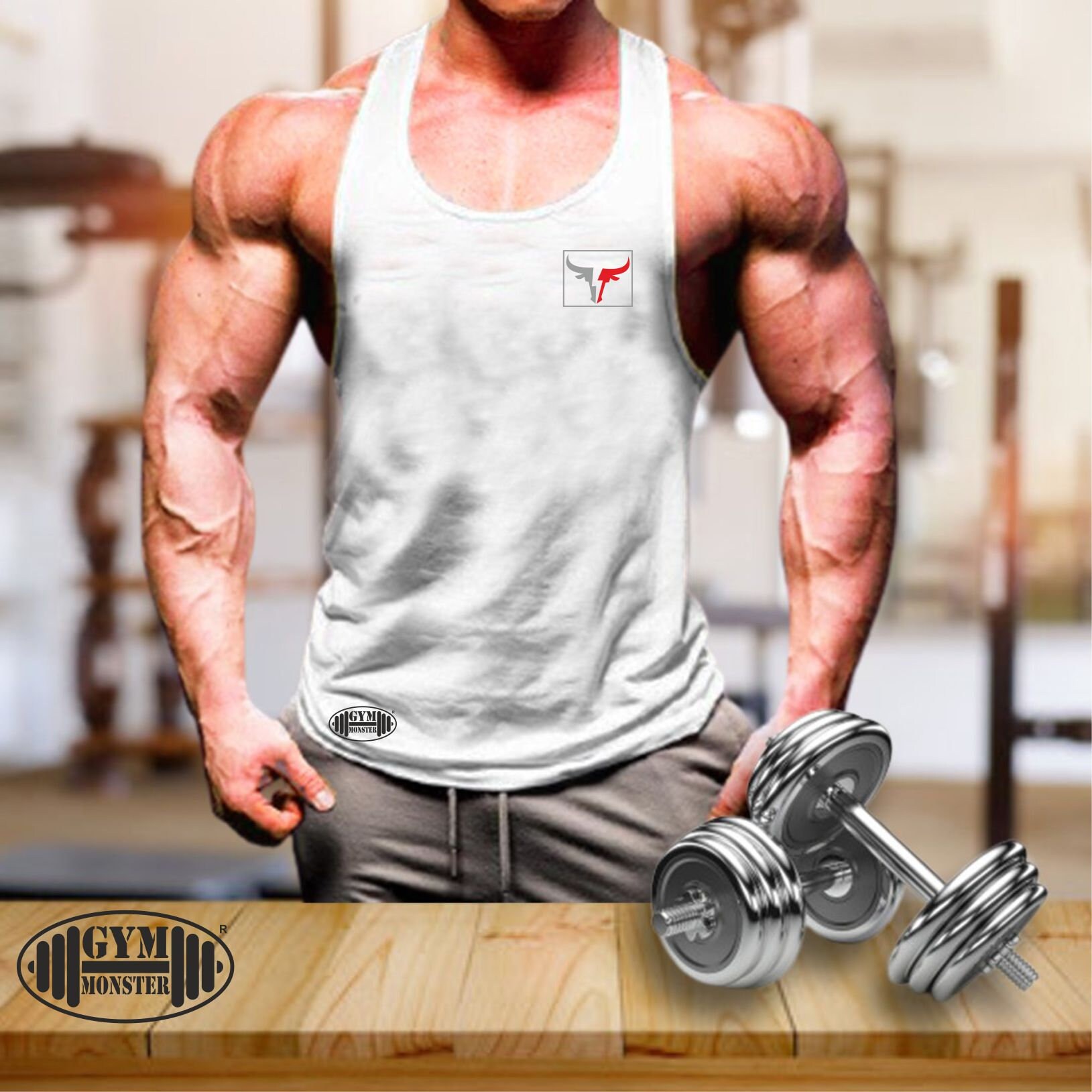 Gilet Fitness Cotone Canottiere Bodybuilding Uomo - Confezione Da 3 Stile Vikingo Bebak Arnold U 1130873 - Foto 3