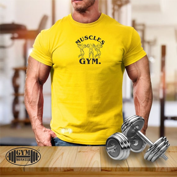 Muscles Gym T Shirt Gym Vetements Musculation Entrainement Entrainement Exercice Halterophilie Boxe Karate MMA Bete Gym Monster Men Tee Top Etsy France