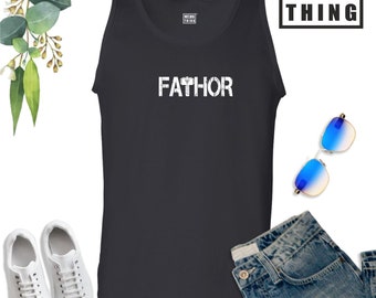 Fathor Vest Just Like A Dad Way Mightier Handsome Protector Dad Daddy Papa Father Old Man Father's Day Funny Birthday Gift Men Tank Top