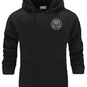 Bear Hoodie Pocket Gym Clothing Bodybuilding Weight Training Workout Exercise Fitness Lifting Boxing MMA Big Cat Beast Gift Sweatshirt Top