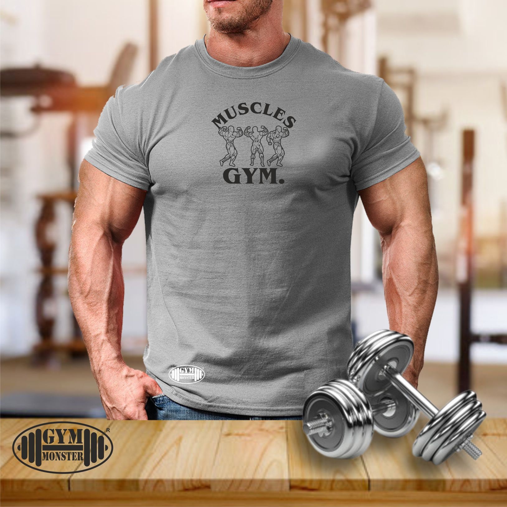Muscles Gym T Shirt Gym Clothing Bodybuilding Training Workout