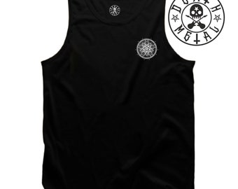 Baphomet Vest Pocket Music Clothing Pop Rock n Roll Heavy Metal Death Pentagram Unholy Goth Satanic Devil Church Fans Xmas Gift Men Tank Top
