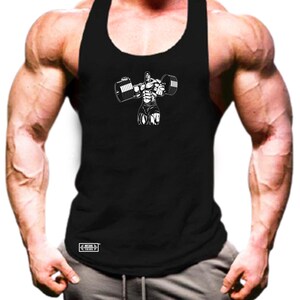 Raise The Weight Bar Vest Gym Clothing Bodybuilding Training Workout Exercise Kick Boxing MMA Mixed Martial Arts Gymwear Racerback Tank Top