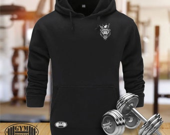 King Gorilla Hoodie Pocket Gym Clothing Bodybuilding Training Workout Exercise Fitness Weight Lifting Boxing Karate MMA Gorilla Roar Men Top