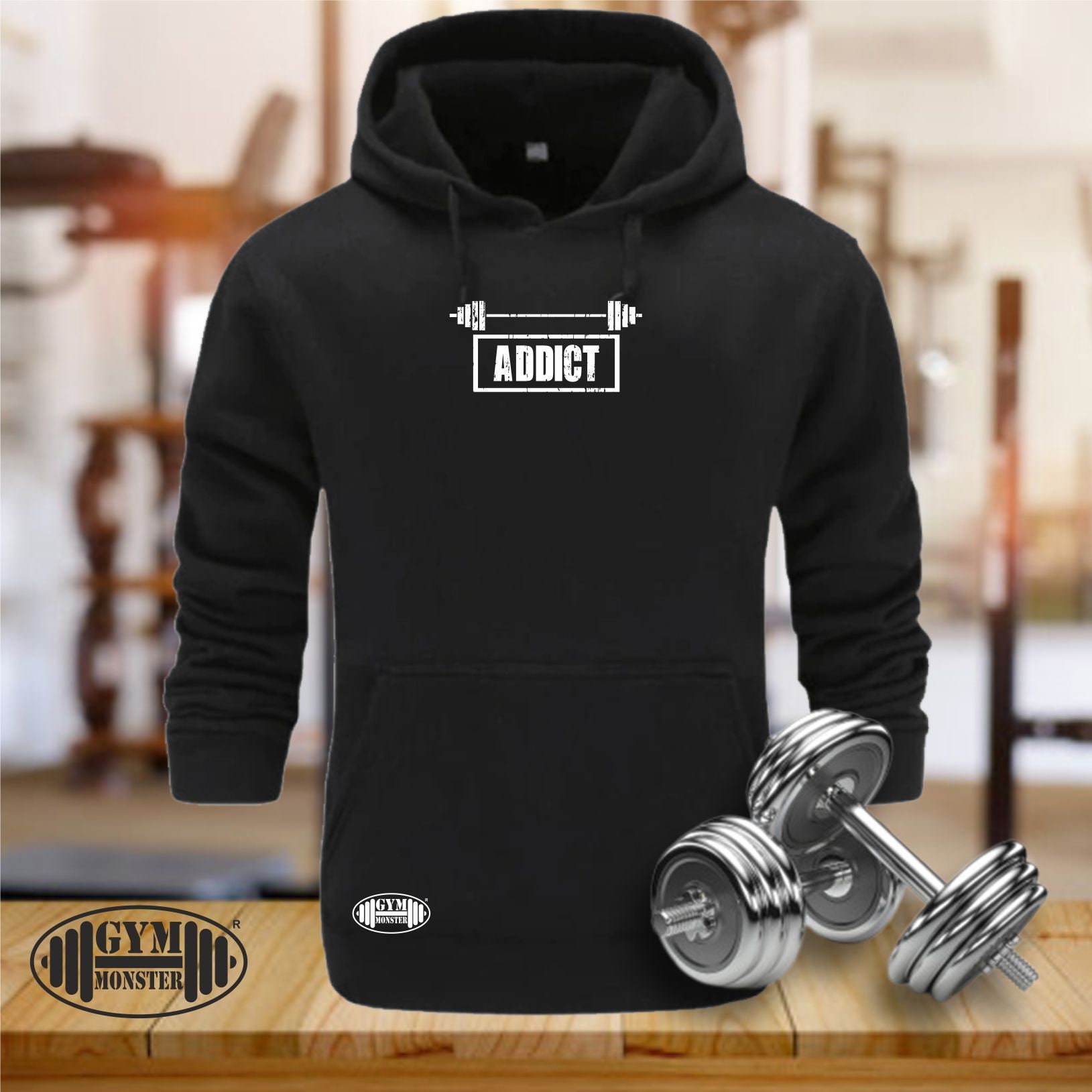 Addict Hoodie Gym Clothing Bodybuilding Training Workout