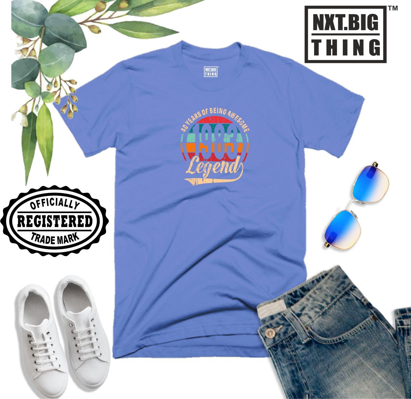 Discover 40th Birthday T Shirt 40 Years Of Being Awesome Legend Born in 1983 T-Shirt