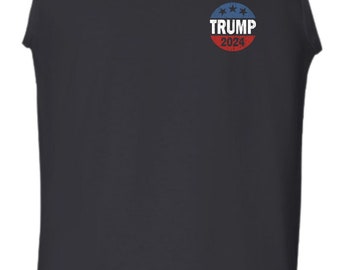 Trump 2024 Vest Pocket Flag US Elections The Sequel Make Liberals Cry Again Make America Great Again MAGA Birthday Fans Gift Men Tank Top