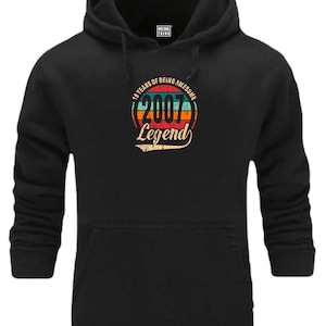 18th Birthday Hoodie 18 Years Of Being Awesome Legend Born in 2007 Vintage Classic Retro  Christmas Xmas Fans Gift Sweatshirt Jumper Top