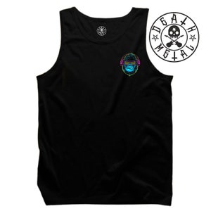 Gorilla Headphones Vest Small Music Clothing Pop Hip Hop Jazz Rock n Roll Band Heavy Metal Death Metal Retro Classic Funny Gift Men Tank Top