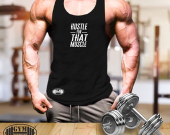 Hustle For That Muscle Vest Gym Clothing Bodybuilding Training Workout Exercise Kick Boxing Martial Arts MMA Beast Gym Monster Men Tank Top