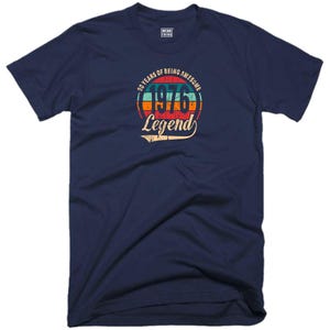 50th Birthday T Shirt 50 Years Of Being Awesome Legend Born in 1976 Funny Joke Vintage Christmas Xmas Birthday Fans Gift Men Tee Top Navy