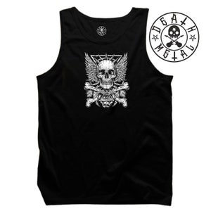 Death Skull Vest Music Clothing Pop Rock n Roll Heavy Metal Death Pentagram Unholy Goth Satanic Devil Eye Church Fans Xmas Gift Men Tank Top