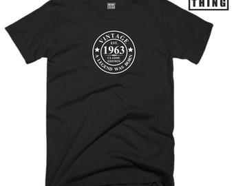 Vintage 1963 Camiseta Edición clásica Nació una leyenda 60 años Leyenda Nacida en 1963 60 cumpleaños Broma divertida Navidad Fans Regalo Hombres Camiseta