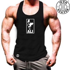 Ali Stringer Vest Gym Clothing Muscles Bodybuilding Training Workout Exercise Boxing MMA Karate Mixed Gymwear Racerback Iron Heaven Tank Top