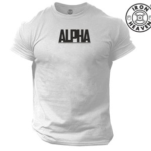Camiseta Alpha, ropa de gimnasio, culturismo, entrenamiento con pesas, ejercicio, Kick Boxing, MMA, músculos, ejército, militar, Iron Heaven, camiseta para hombres