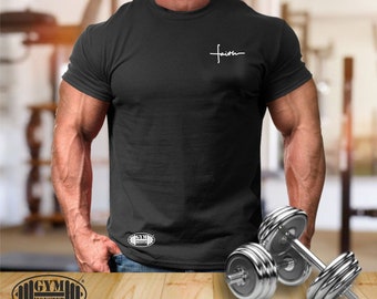 Glaube T Shirt Pocket Gym Kleidung Bodybuilding Training Training Übung Kick Boxen Kampfsport MMA The Gym Monster Herren T-Shirt