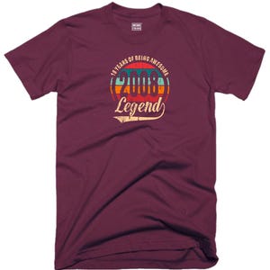 18TH Birthday T Shirt 18 Years Of Being Awesome Legend Born in 2008 Funny Joke Halloween Christmas Xmas Birthday Fans Gift Men Tee Top Maroon