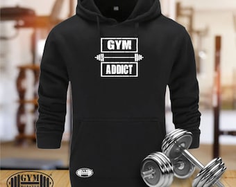 Gym Addict Hoodie Gym Clothing Bodybuilding Weight Training Workout Exercise Fitness Kick Boxing MMA Cycling Gym Monster Men Top