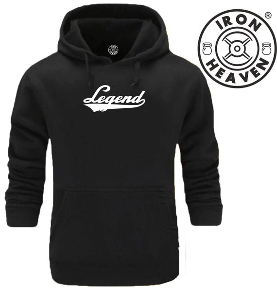 Legend Hoodie Gym Clothing Bodybuilding Weight Training Workout Exercise  Fitness Kick Boxing Karate Martial Arts MMA Iron Heaven Men Top