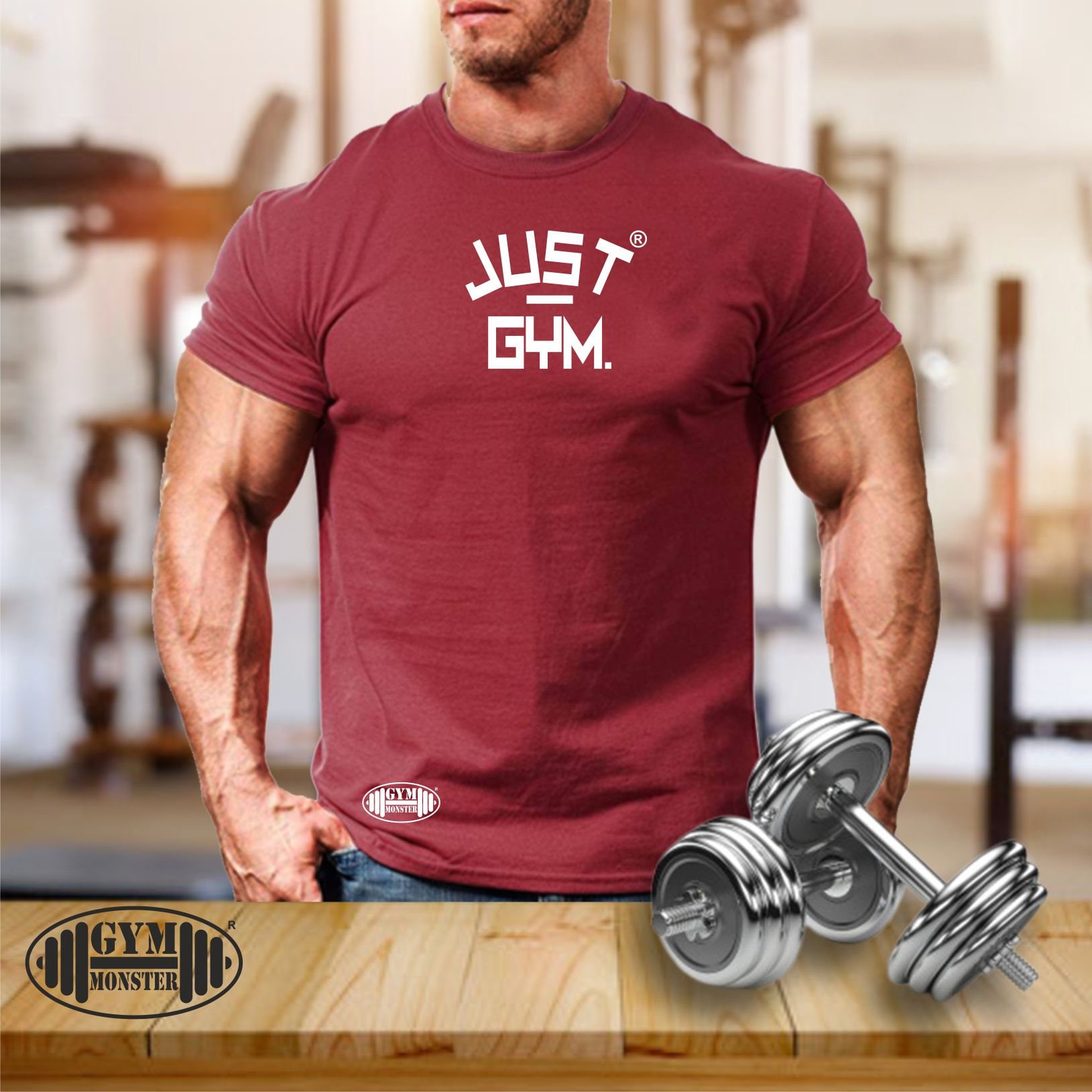 Just Gym T Shirt Gym Clothing Bodybuilding Weight Training Workout