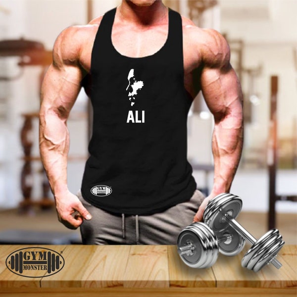 Ali Vest Gym Clothing Bodybuilding Training Workout Exercise Fitness Muhammad Ali The Greatest Boxing Martial Arts MMA Men Tank Top