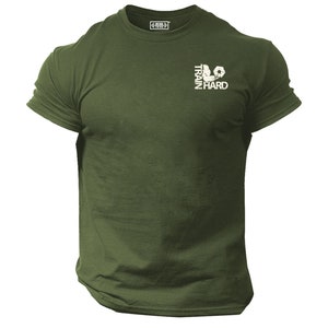 Train Hard T Shirt Pocket Gym Clothing Bodybuilding Training Workout Exercise Kick Boxing Martial Arts MMA Defender Gymwear Men Tee Top