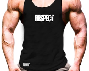 Respect Vest Gym Clothing Bodybuilding Weight Training Lifting Workout Exercise Fitness Boxing Karate Martial Arts MMA Gymwear Men Tank Top