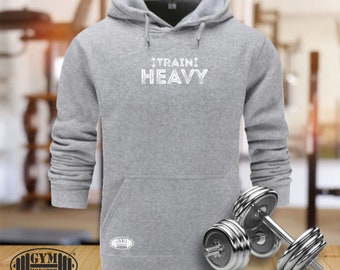 Train Heavy Hoodie Gym Clothing Bodybuilding Weight Training