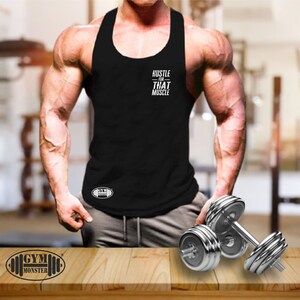 Hustle For That Muscle Vest Pocket Gym Clothing Bodybuilding Training Workout Exercise Kick Boxing Martial Arts MMA Gym Monster Men Tank Top