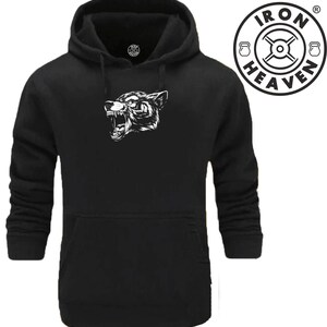 Wolf Hoodie Gym Clothing Bodybuilding Training Workout Exercise Fitness Kick Boxing Martial Arts MMA Iron Heaven Gymwear Men Sweatshirt Top