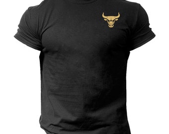 Bull T Shirt Pocket Gym Clothing Bodybuilding Weight Training Workout Exercise Fitness Boxing Martial Arts Karate MMA Gymwear Men Tee Top