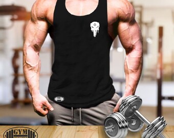 Vikings Skull Vest Pocket Gym Clothing Bodybuilding Training Workout Exercise Fitness Boxing Karate MMA Warrior Gym Monster Men Tank Top