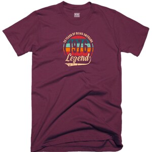50th Birthday T Shirt 50 Years Of Being Awesome Legend Born in 1976 Funny Joke Vintage Christmas Xmas Birthday Fans Gift Men Tee Top Maroon