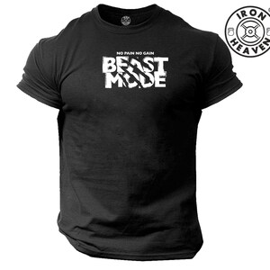 Modo bestia Camiseta Gimnasio Ropa Culturismo Entrenamiento Entrenamiento Ejercicio Kick Boxing Artes marciales MMA Bestia Karate Iron Heaven Hombres Camiseta