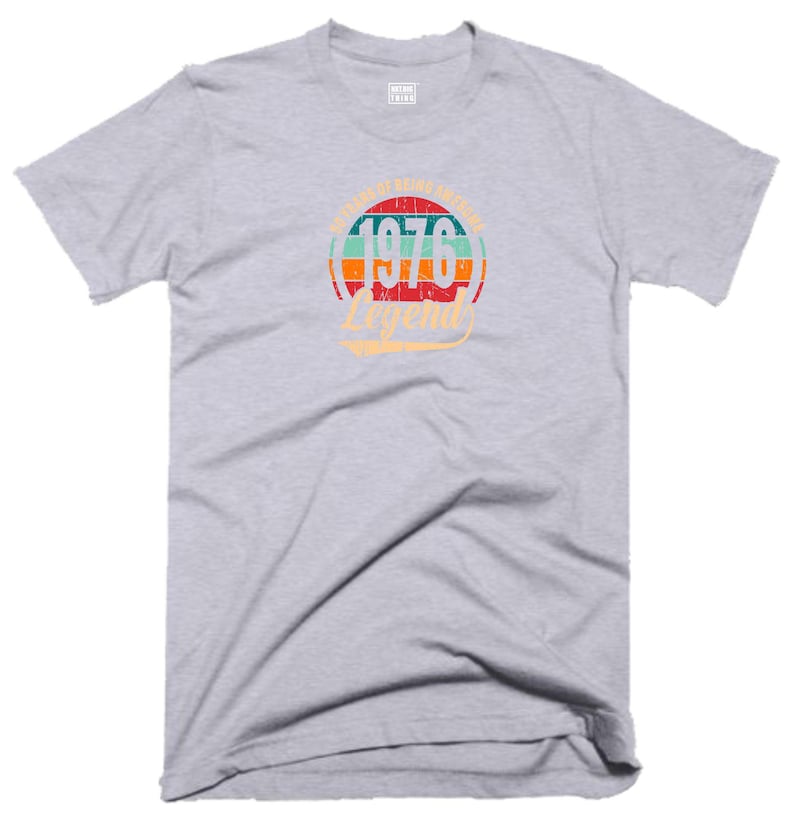 50th Birthday T Shirt 50 Years Of Being Awesome Legend Born in 1976 Funny Joke Vintage Christmas Xmas Birthday Fans Gift Men Tee Top Gray