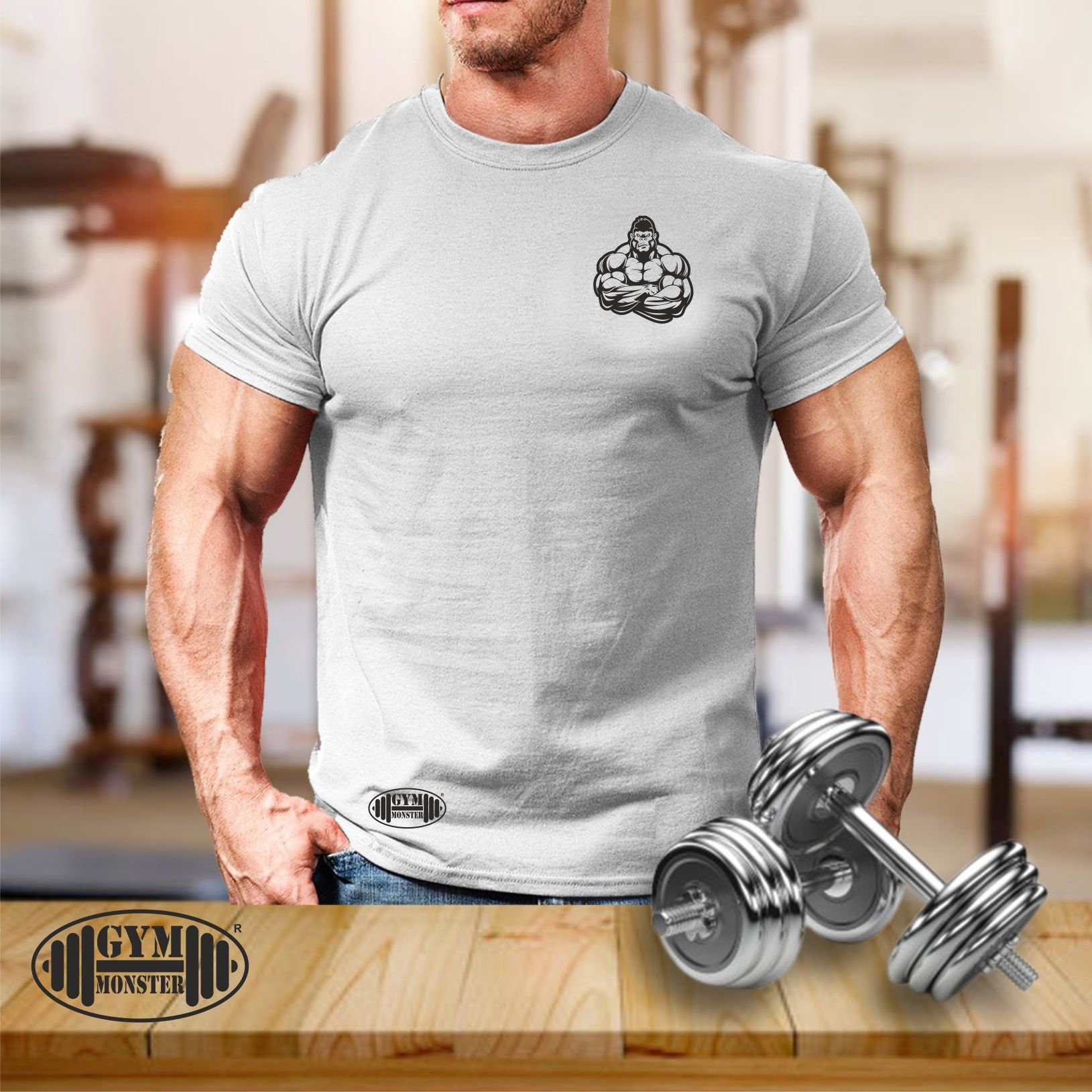 Gorilla Muscles T Shirt Pocket Clothing Bodybuilding - Etsy