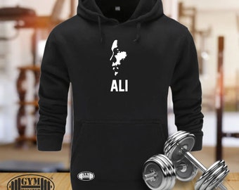 Ali Hoodie Gym Vêtements Bodybuilding Entraînement Entraînement Exercice Fitness Muhammad Ali Le Plus Grand Boxe Arts Martiaux MMA Hommes Sweat Top