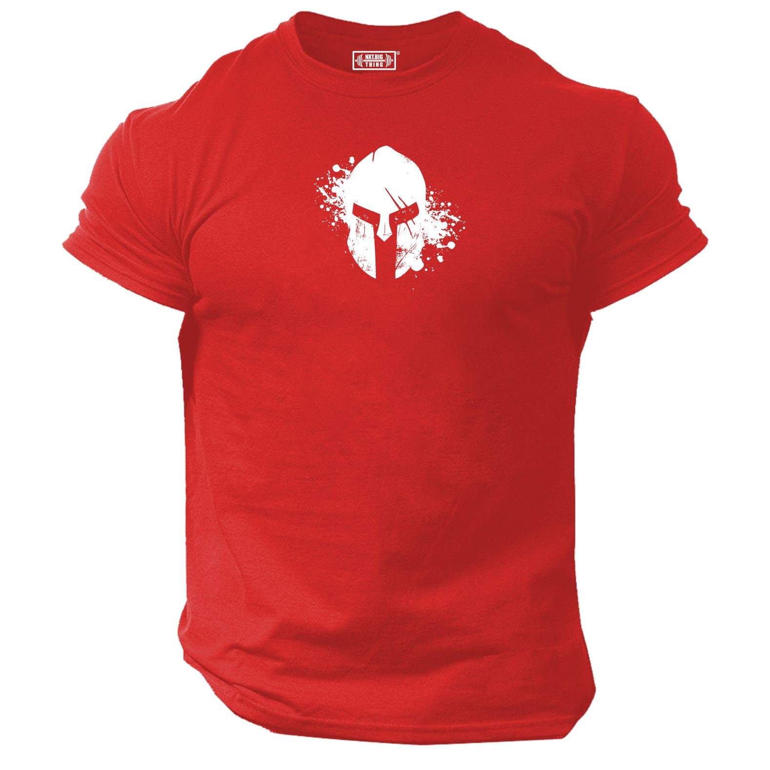 Iron Heaven Blood Spartan Helmet T-Shirt – Gym & Training Tee, 100% Cotton, Multiple Colors