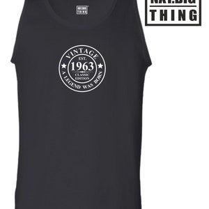 Vintage 1963 Vest Classic Edition A Legend Was Born 60 Years Legend Born in 1963 60th Birthday Funny Joke Xmas Fans Gift Men Tank Top