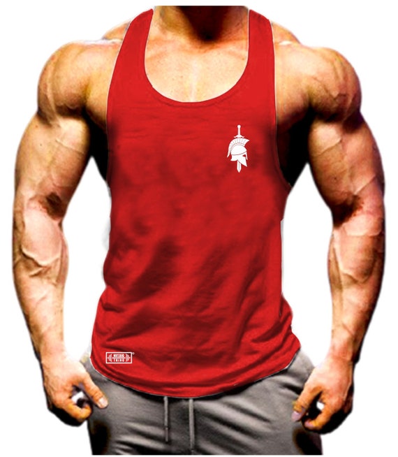 Jed North En's Bodybuilding Stringer Gy Tank Top Singlet Racerback - View #5