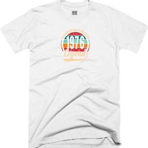 50th Birthday T Shirt 50 Years Of Being Awesome Legend Born in 1976 Funny Joke Vintage Christmas Xmas Birthday Fans Gift Men Tee Top White