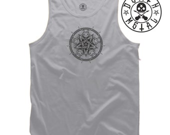Baphomet Vest Music Clothing Pop Rock n Roll Heavy Metal Death Pentagram Unholy Goth Satanic Devil Church Fans Xmas Gift Men Tank Top