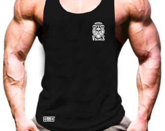 Beard and Skull Vest Pocket Gym Clothing Bodybuilding Training Workout Exercise Boxing Warrior Odin Vikings Victory or Valhalla Men Tank Top