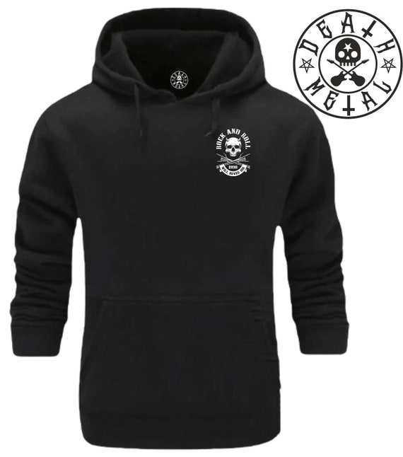 Devil Skull Hoodie Pocket Music Clothing Pop Rock n Roll Will Never Die  Heavy Metal Death Gothic Church Fans Regalo de Navidad Hombres Sudadera Top