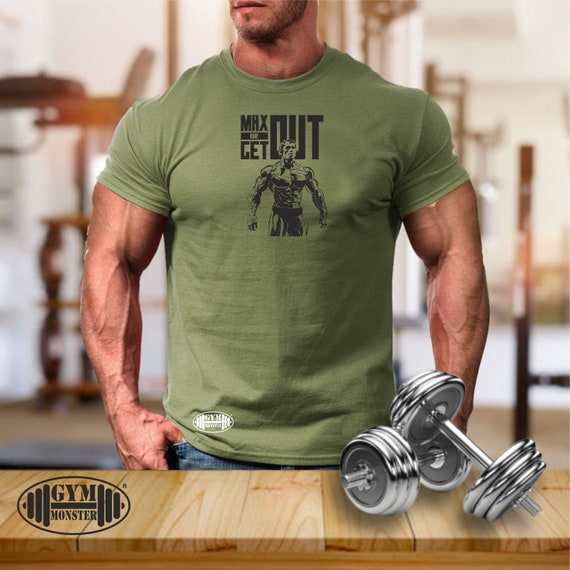 Max Out or Get Out Camiseta Ropa de gimnasio Culturismo Entrenamiento Ejercicio Boxeo Artes Marciales MMA Dumbells Gym Monster Men Tee Top Etsy Espana