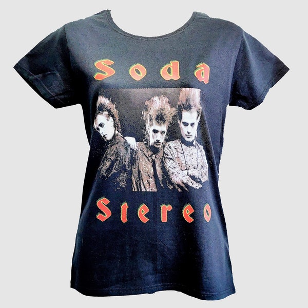 Soda Stereo Rock Argentino Women Black T-Shirt Size S to XL (DTP)